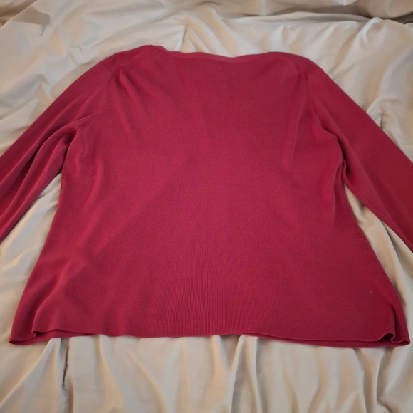 LOFT Women's Rich Red Silk Cardigan - Picture 7 of 7